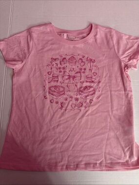 Girls' Pink Dessert Graphic Short Sleeve Tee